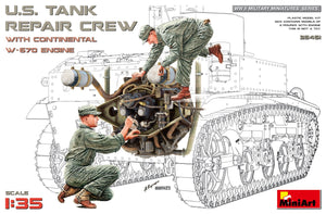 1/35 US Tank Repair Crew with Continental w-670 Engine - Hobby Sense