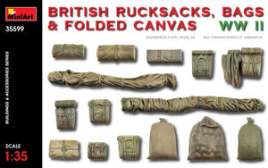 1/35 British Rucksacks, Bags & Folded Canvas WW2 - Hobby Sense
