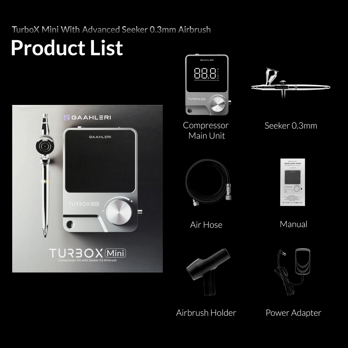 Gaahleri Turbox Mini Kit with Seeker 03 Airbrush