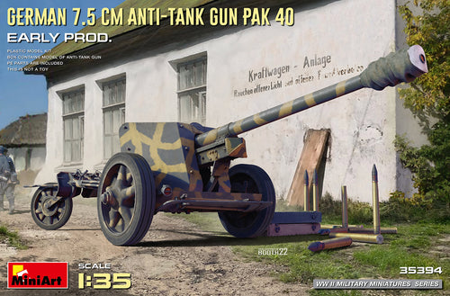 1/35 German 7.5cm Anti-Tank Gun PaK 40. Early Prod. - Hobby Sense