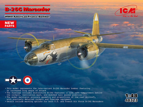 1/48 B26G Marauder WWII American/French Bomber - Hobby Sense