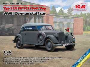 1/35 Typ 320 (W142) Cabriolet Soft Top, WWII German Staff Car - Hobby Sense