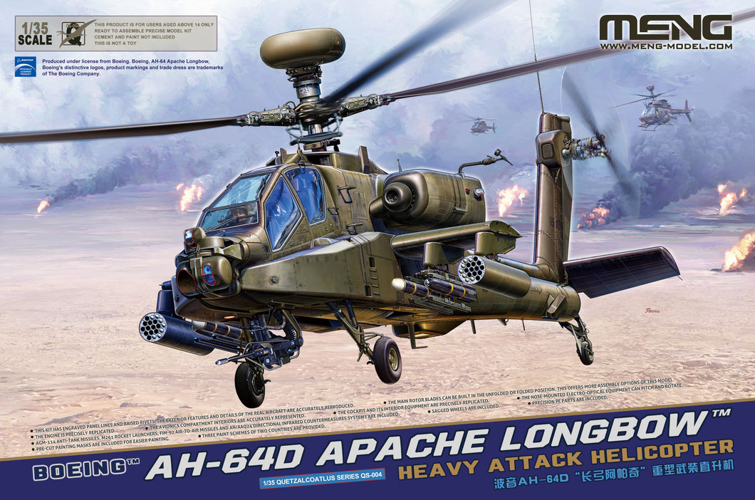 1/35 Boeing AH64D Apache Longbow Heavy Attack Helicopter - Hobby Sense