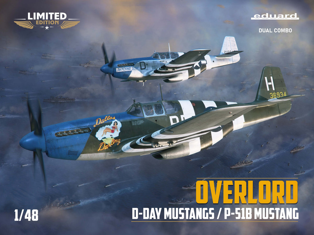 1/48 Overlord: D-Day Mustangs. P51B Mustang Dual Combo Limited Edition - Hobby Sense