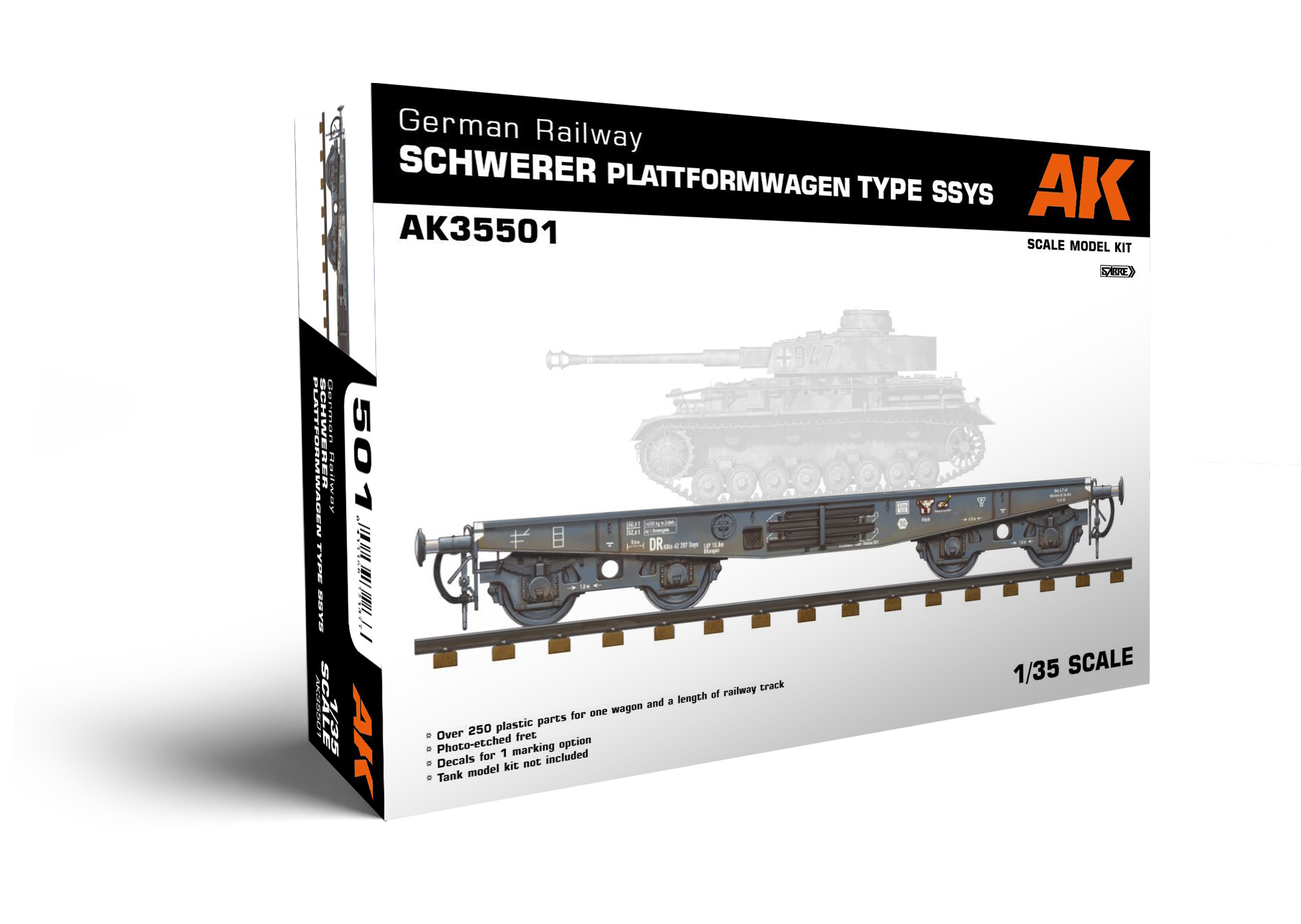 1/35 German Railway Schwerer Plattformwagen Type SSYS - Hobby Sense
