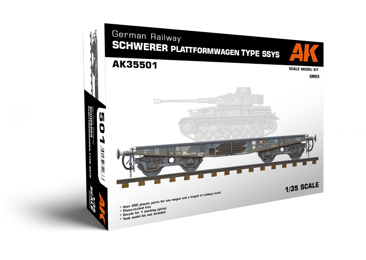1/35 German Railway Schwerer Plattformwagen Type SSYS - Hobby Sense