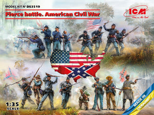 1/35 Fierce battle American Civil War, Diorama (Union Infantry, Union Infantry. Set #2, Confederate Infantry, Confederate Infantry. Set #2) - Hobby Sense