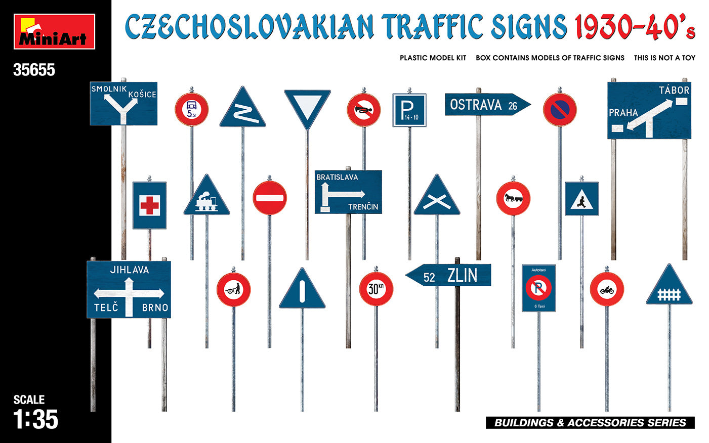 1/35 Czechoslovakian Traffic Signs 1930-40’s - Hobby Sense