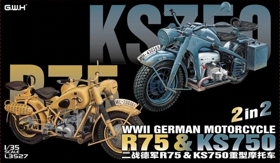 1/35 WWII German Motorcycle R75 & KS750 2 in 2 - Hobby Sense