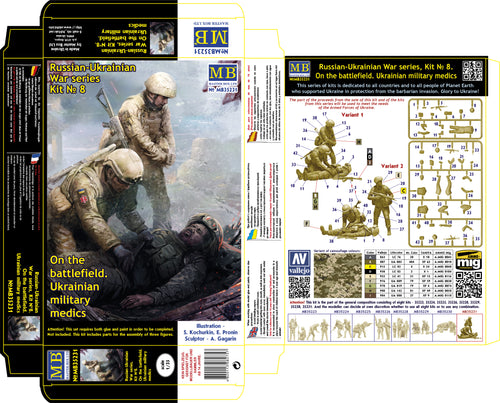 1/35 Russian-Ukrainian War Series. Kit No 8. On the battlefield. Ukrainian military medics - Hobby Sense