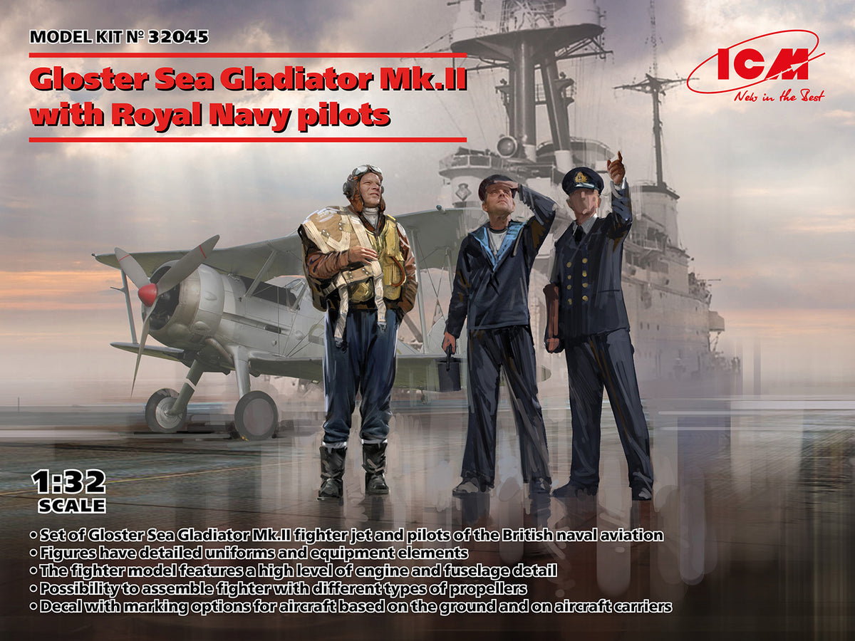 1/32 Gloster Sea Gladiator Mk.II with Royal Navy Pilots - Hobby Sense