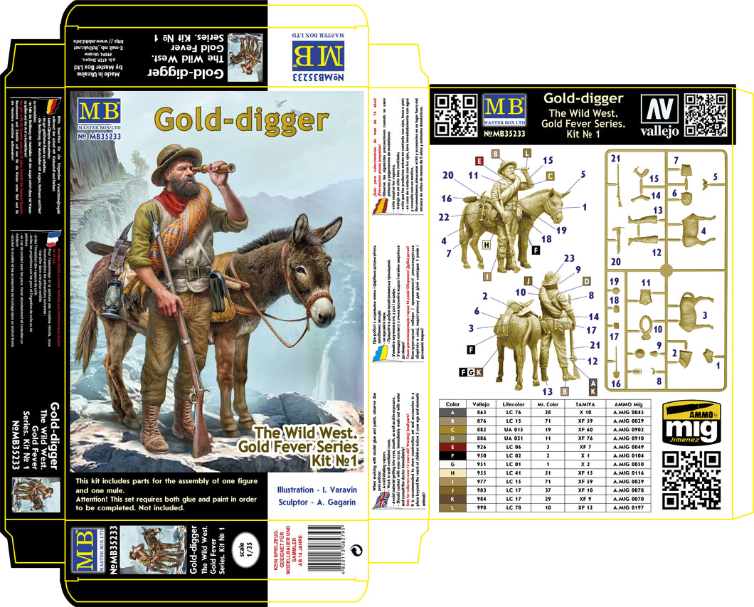 1/35 The Wild West. Gold Fever Series. Kit #1. Gold-digger - Hobby Sense