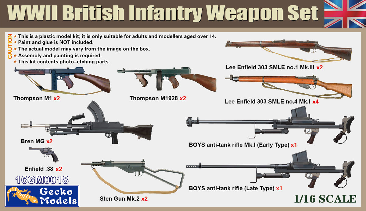 1/16 WWII British Infantry Weapon Set - Hobby Sense