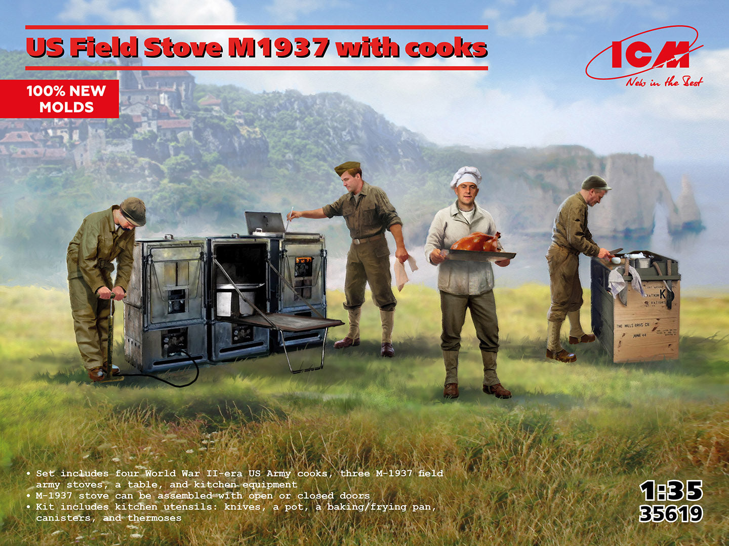 1/35 US Field Stove M1937 with Cooks - Hobby Sense