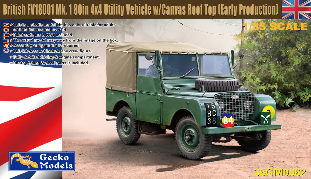 1/35 British FV18001 Mk. 1 80in 4x4 Utility Vehicle w-Canvas Roof Top (Early Production) - Hobby Sense