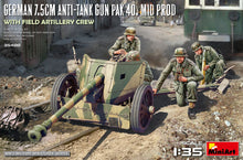 1/35 German 7.5cm Anti-Tank Gun PAK 40. Mid Prod. With Field Artillery Crew - Hobby Sense