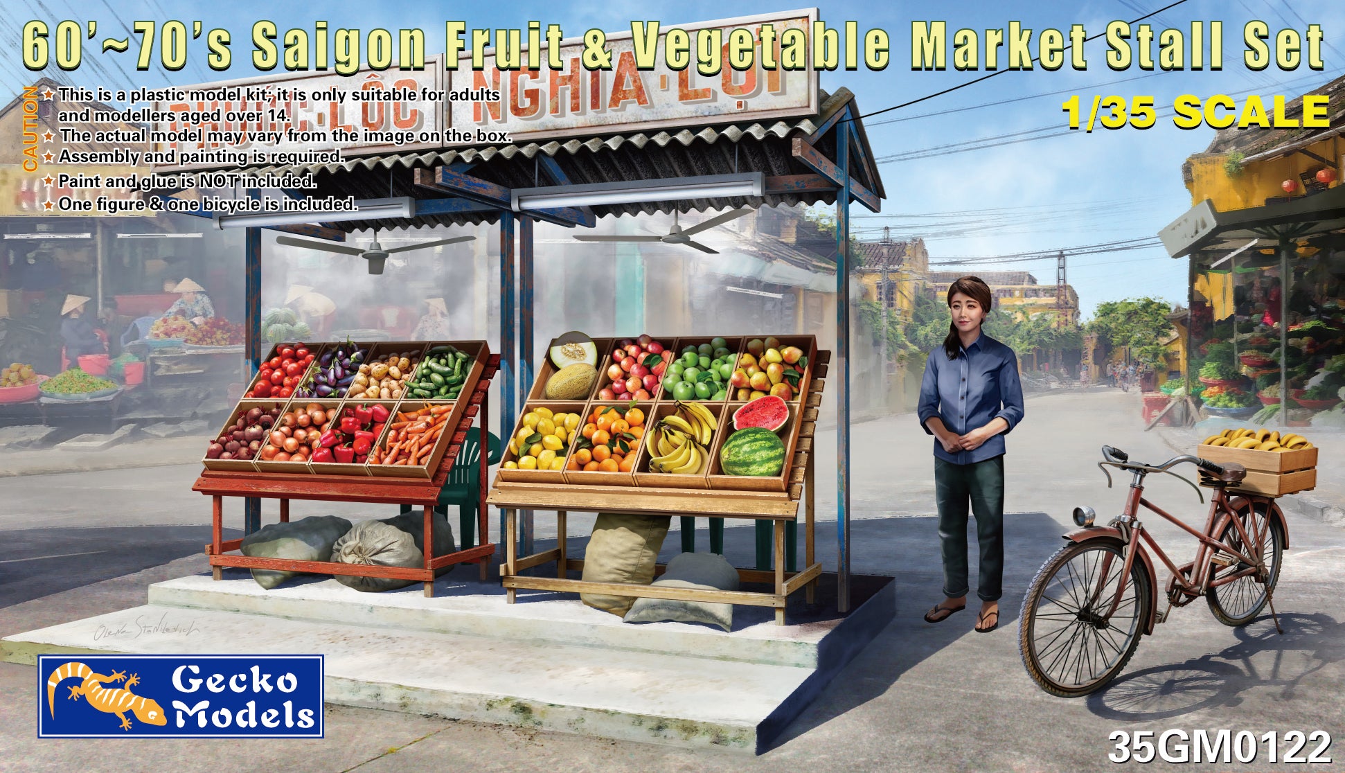 1/35 60-70s Saigon Fruit & Vegetable Market Stall - Hobby Sense