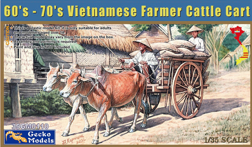 1/35 60's-70's Vietnamese Farmer Cattle Cart Set - Hobby Sense