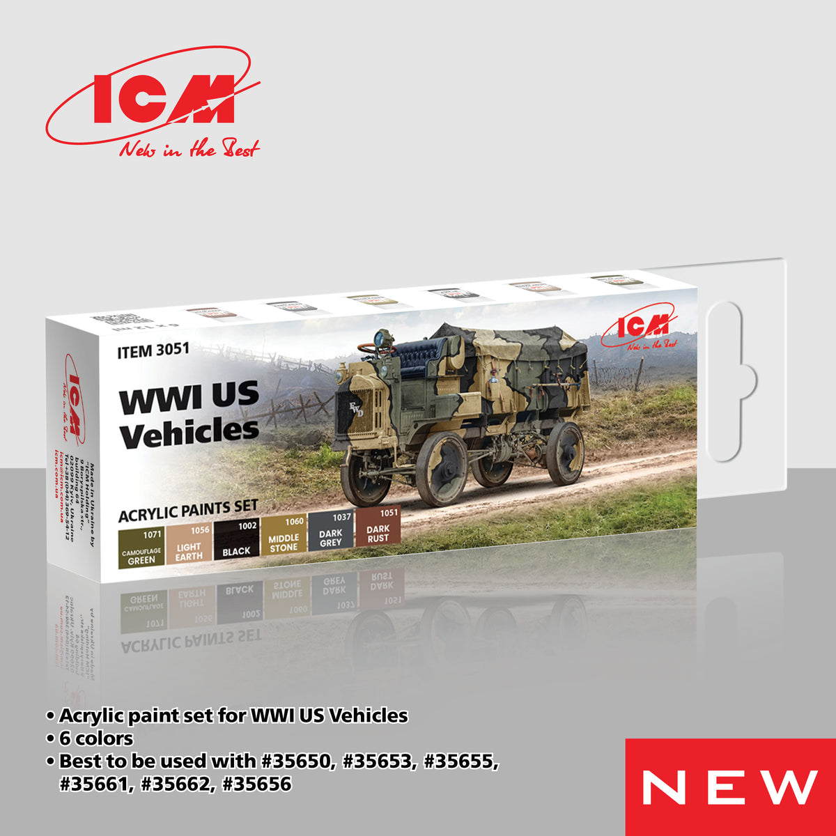 Paint Set for WWI US Military Vehicles - Hobby Sense