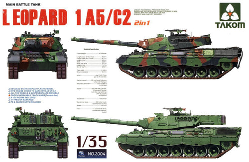 1/35 Main Battle Tank Leopard 1 A5/C2 (2 in 1) w/Canadian Markings - Hobby Sense