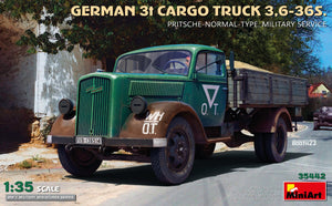 1/35 German 3T Cargo Truck 3,6-36S. Pritsche-Normal-Type. Military Service - Hobby Sense