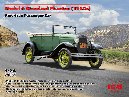 1/24 Model A Standard Phaeton (1930s) American Passenger Car - Hobby Sense