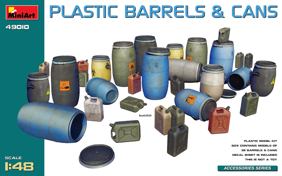 1/48 Plastic Barrels & Cans - Hobby Sense