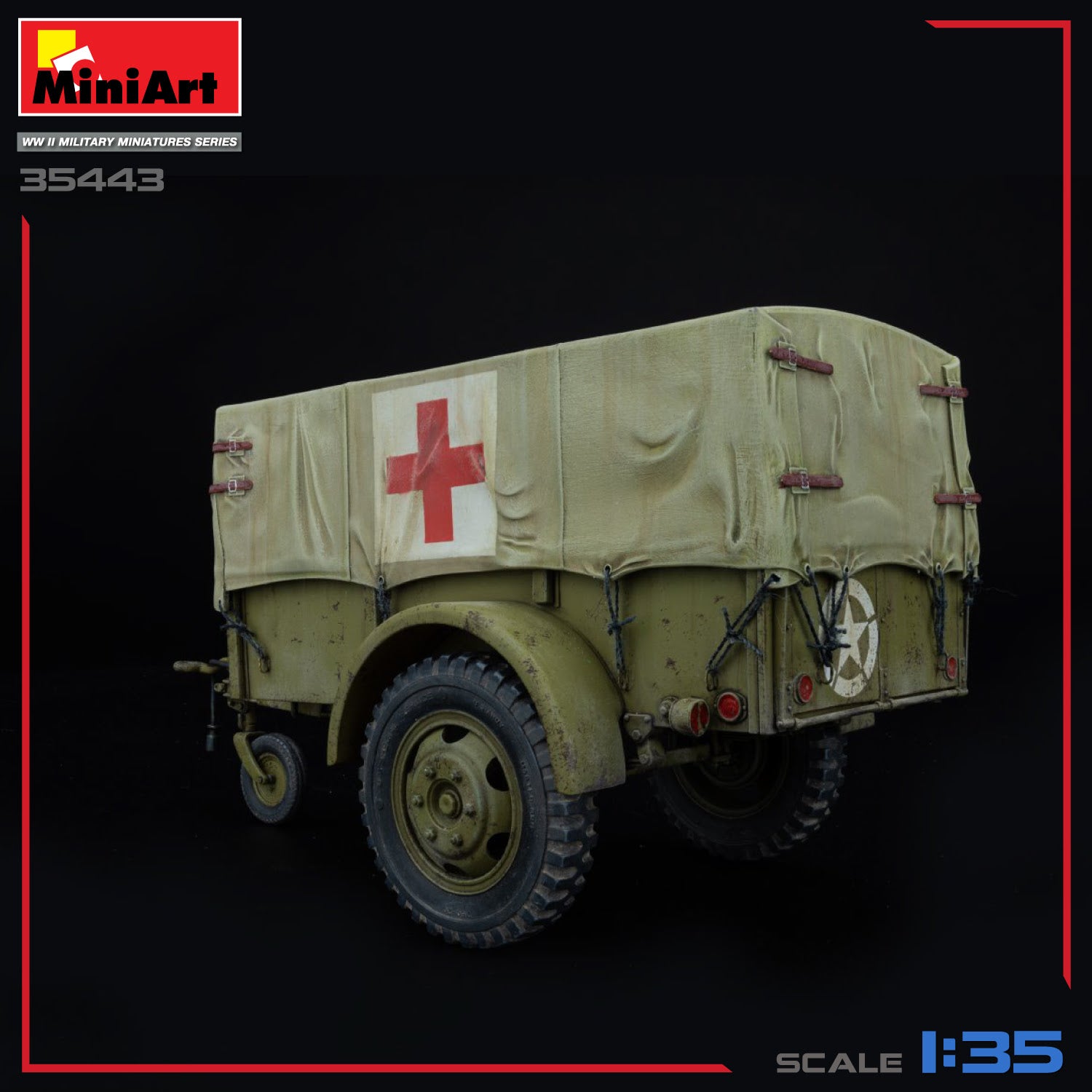 1/35 G518 US 1t Cargo Trailer with Canvas Ben Hur - Hobby Sense