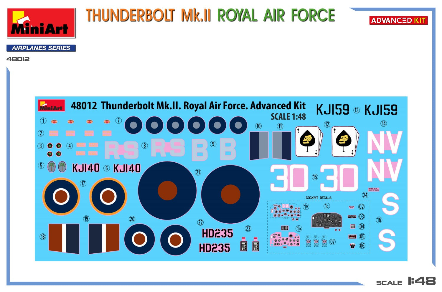 1/48 Thunderbolt Mk.II. Royal Air Force. Advanced Kit - Hobby Sense