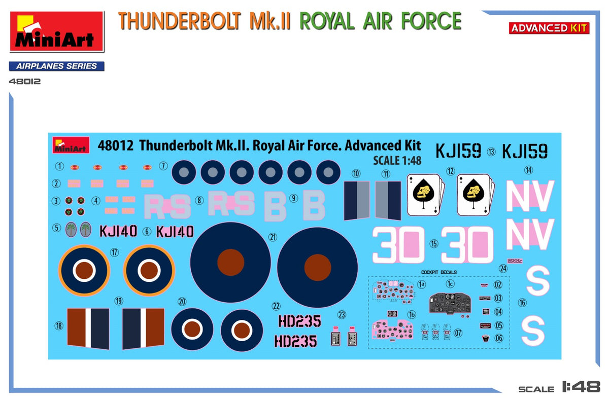 1/48 Thunderbolt Mk.II. Royal Air Force. Advanced Kit - Hobby Sense