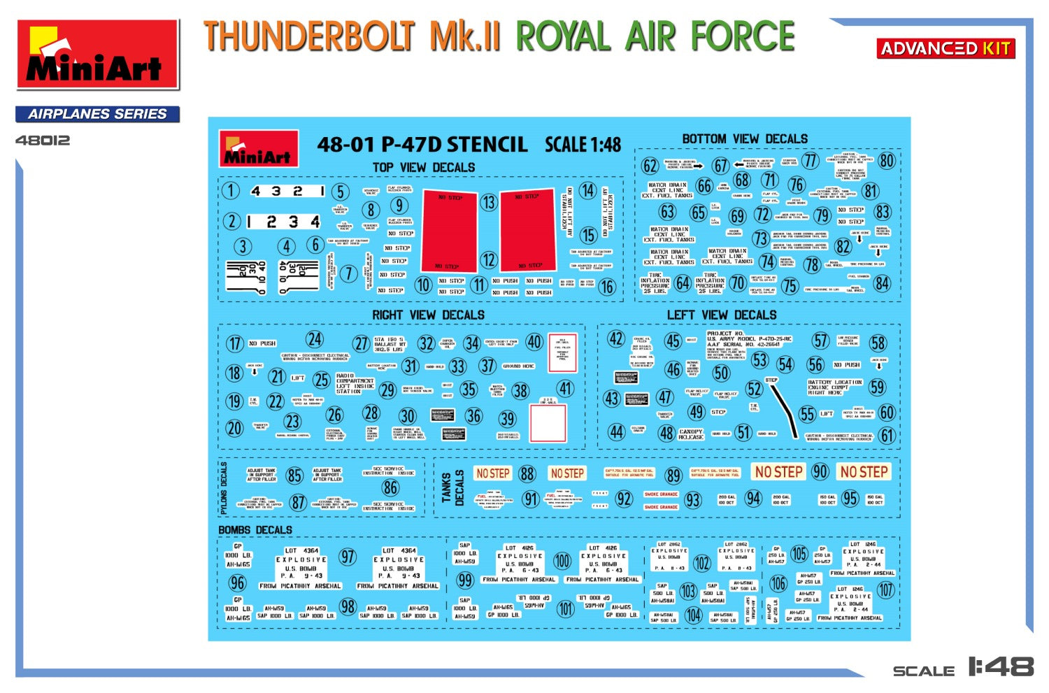 1/48 Thunderbolt Mk.II. Royal Air Force. Advanced Kit - Hobby Sense