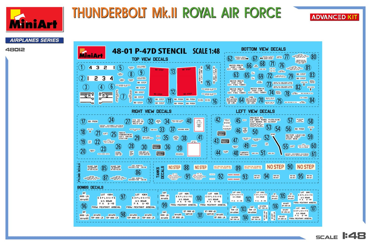 1/48 Thunderbolt Mk.II. Royal Air Force. Advanced Kit - Hobby Sense