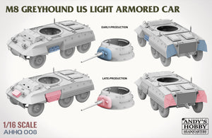 1/16 M8 Greyhound US Light Armored Car (incl. metal barrel and a figure) - Hobby Sense