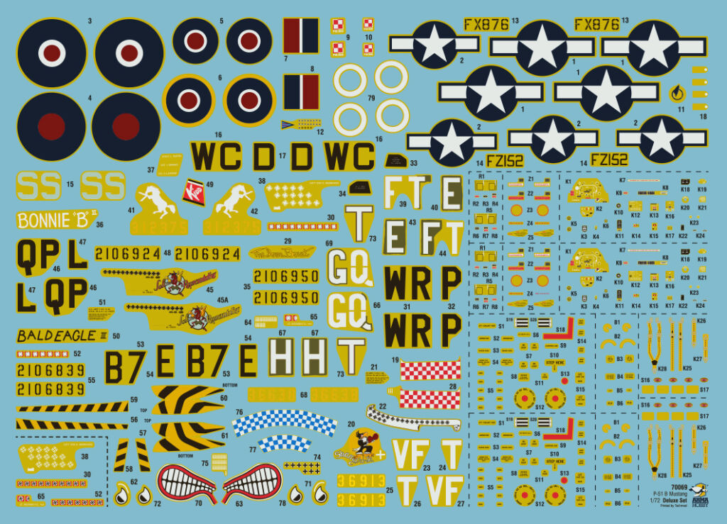 1/72 P51B Mustang Deluxe Set - Hobby Sense