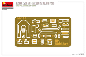 1/35 German 7.5cm Anti-Tank Gun PAK 40. Mid Prod. With Field Artillery Crew - Hobby Sense