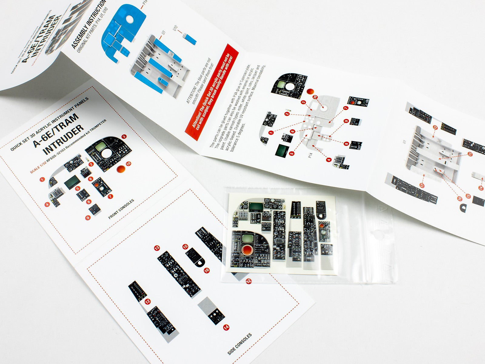 1/32 A-6E TRAM Intruder Quick Set 3D Acrylic Instrument Panel - Hobby Sense