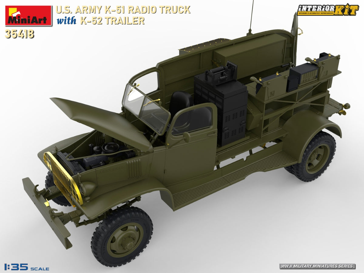 1/35 US Army K51 Radio Truck with K-52 Trailer. Interior Kit - Hobby Sense