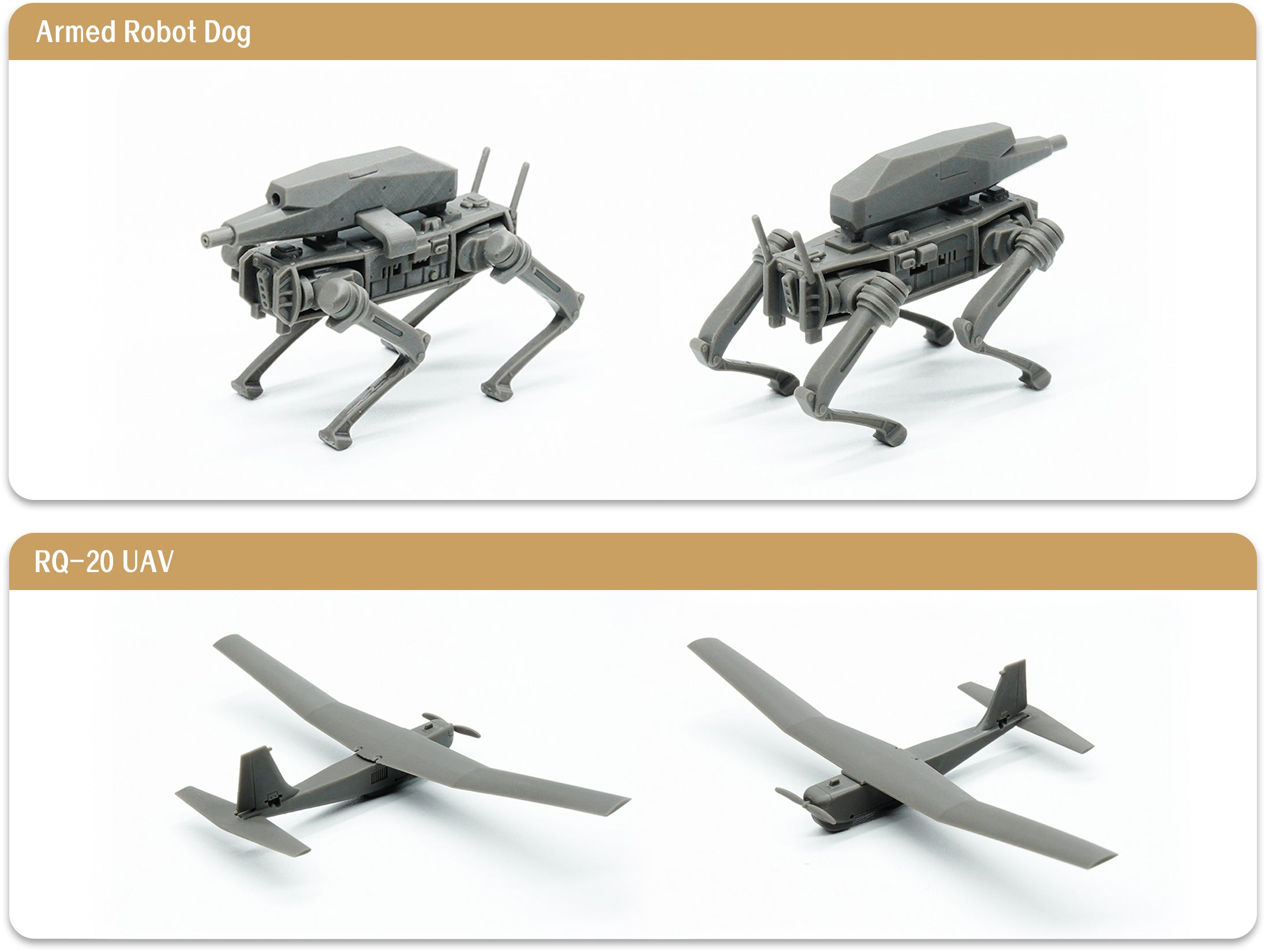 1/35 Armed Robot Dog & RQ-20 UAV Set - Hobby Sense