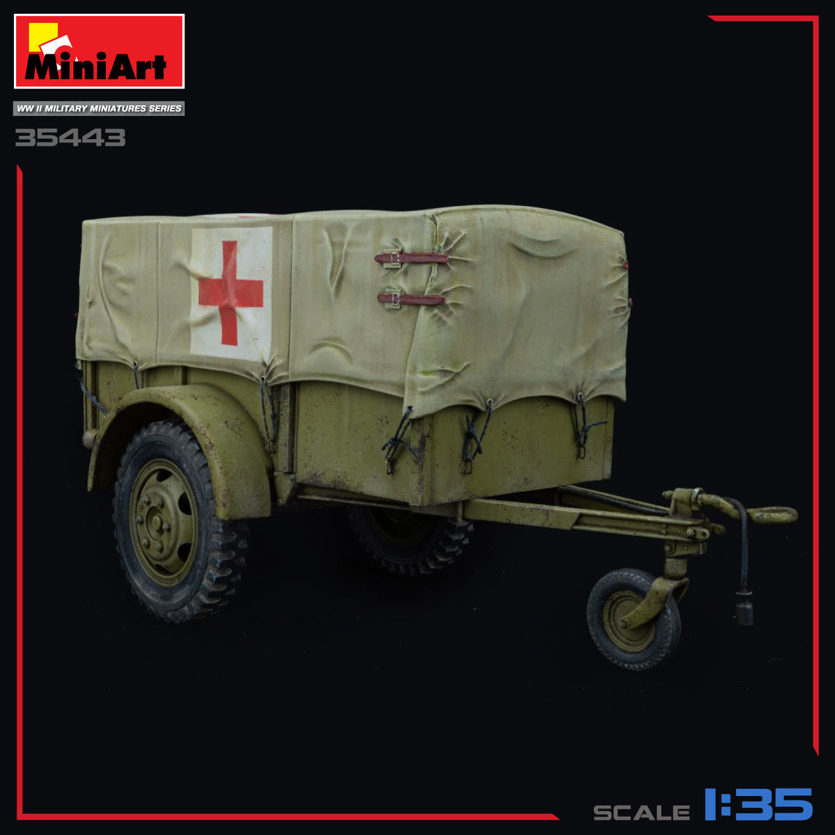 1/35 G518 US 1t Cargo Trailer with Canvas Ben Hur - Hobby Sense