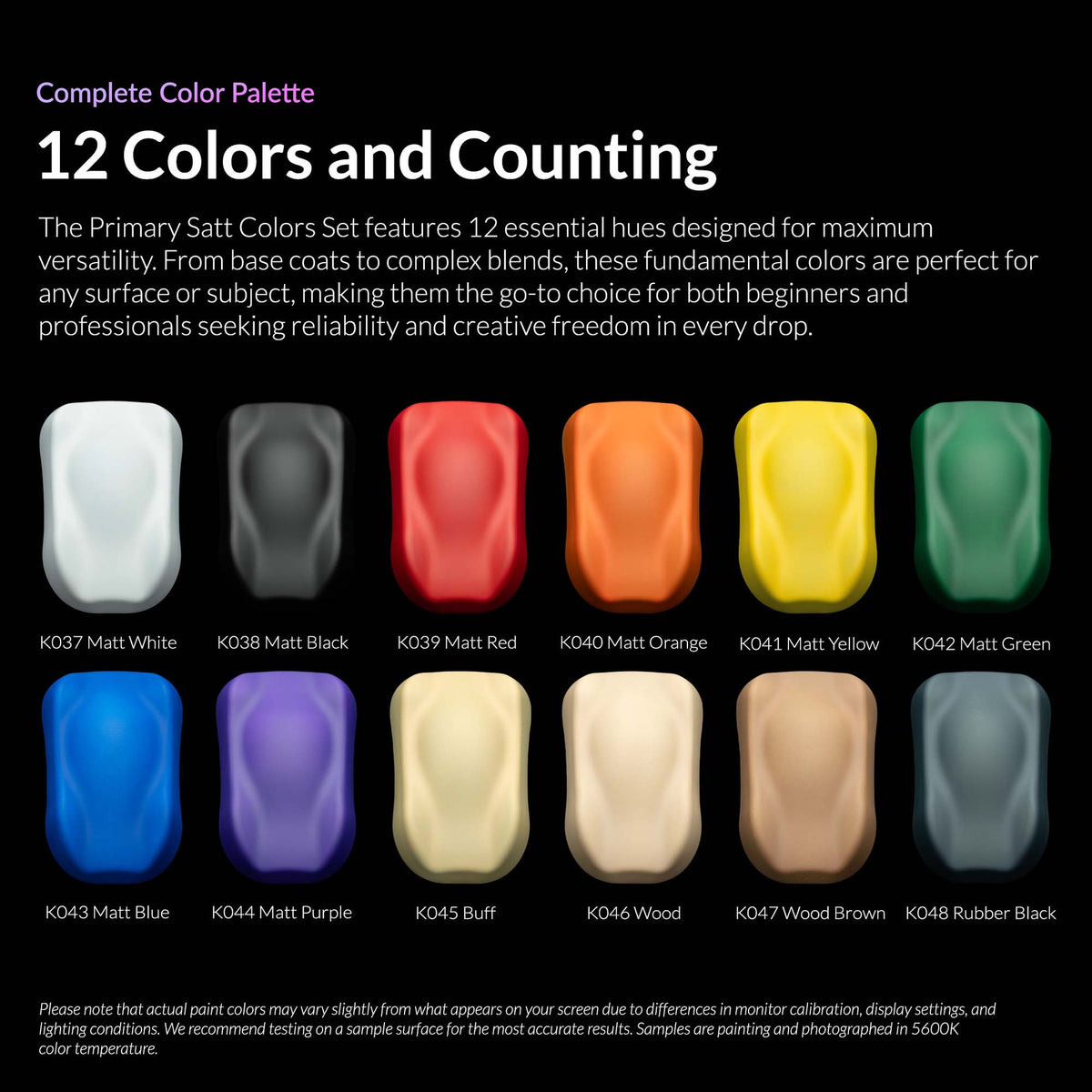 Gaahleri Kaleido 12 Primary Matt Colors Set #B