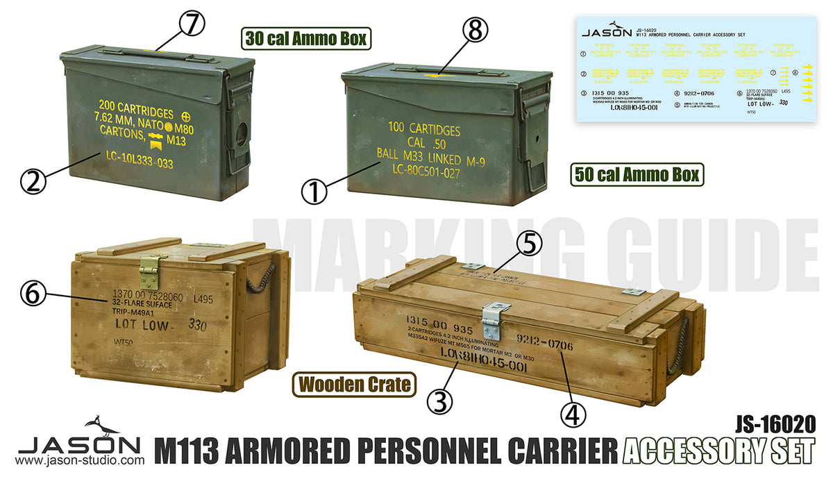1/16 M113 Armored Personnel Carrier Accessory Set, RESIN+3D, Vehicle NOT Included - Hobby Sense