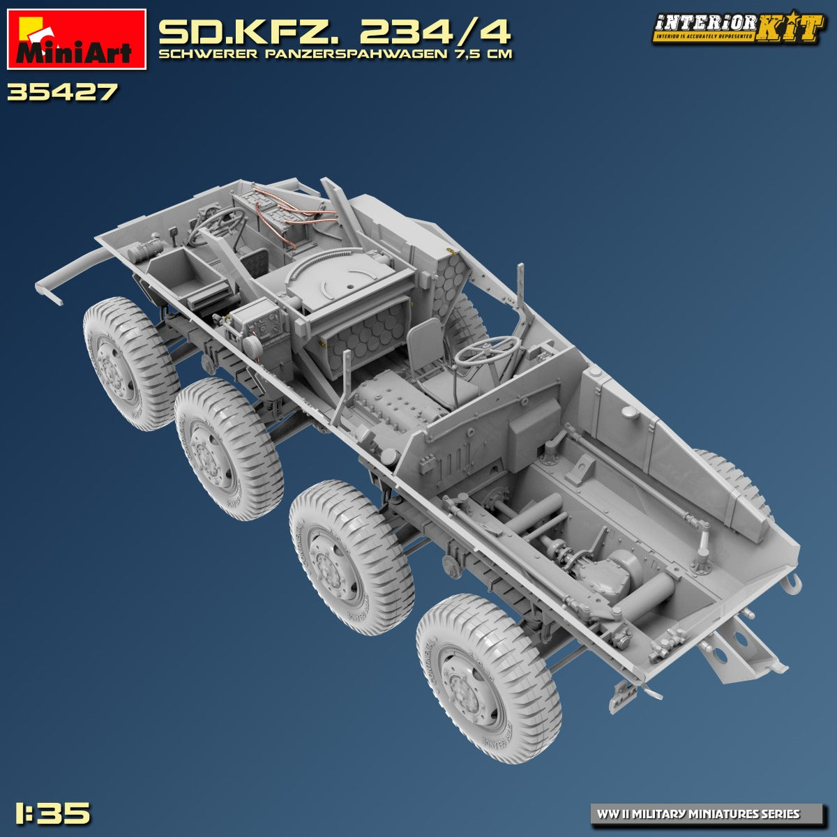 1/35 Sd.Kfz. 234/4 Schwerer Panzerspahwagen 7,5 cm. Interior Kit - Hobby Sense