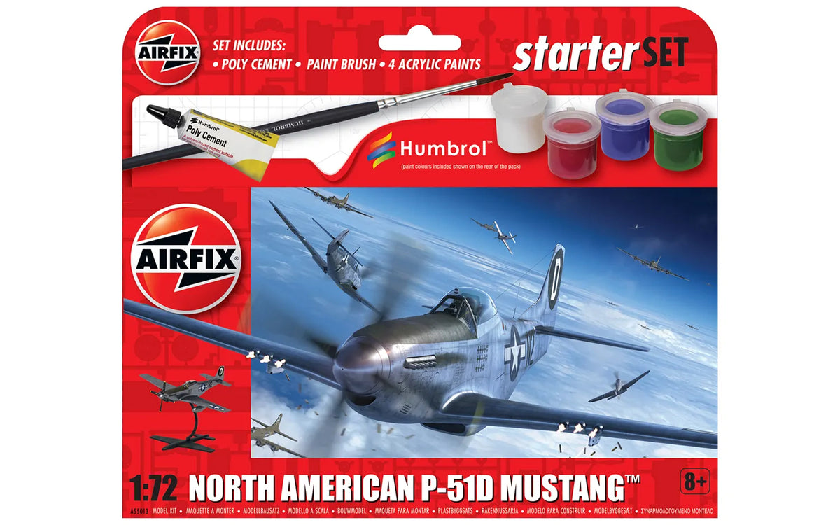 1/72 North American P51D Mustang Starter Set - Hobby Sense