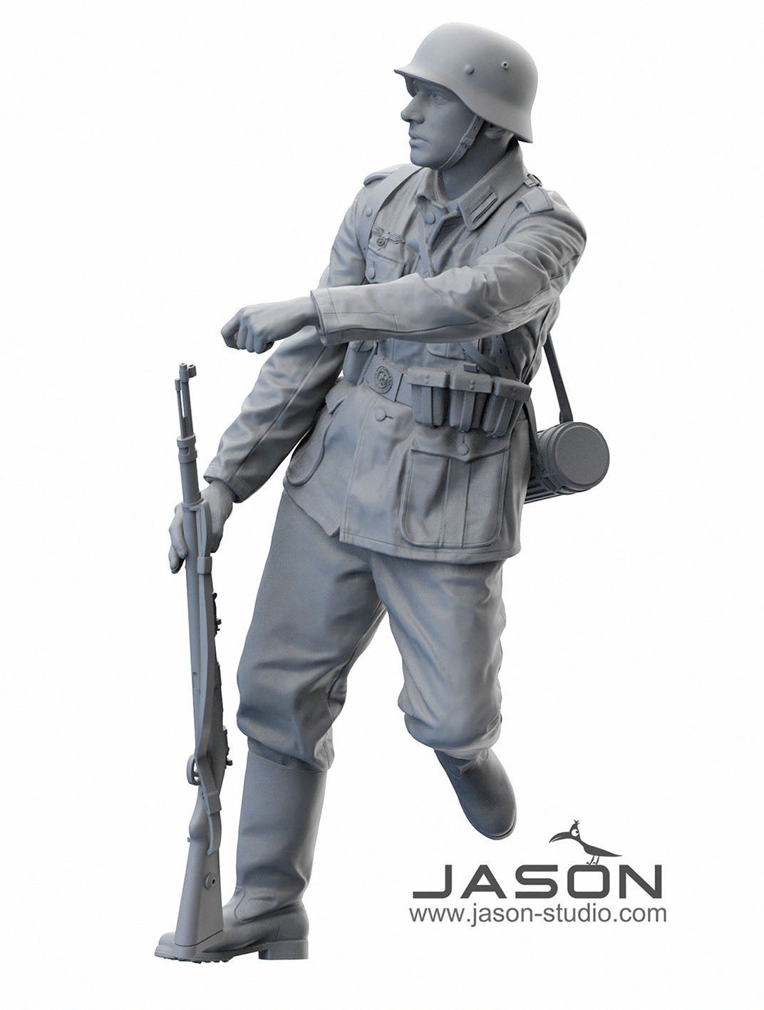 1/16 WWII German Infantryman. Resin - Hobby Sense