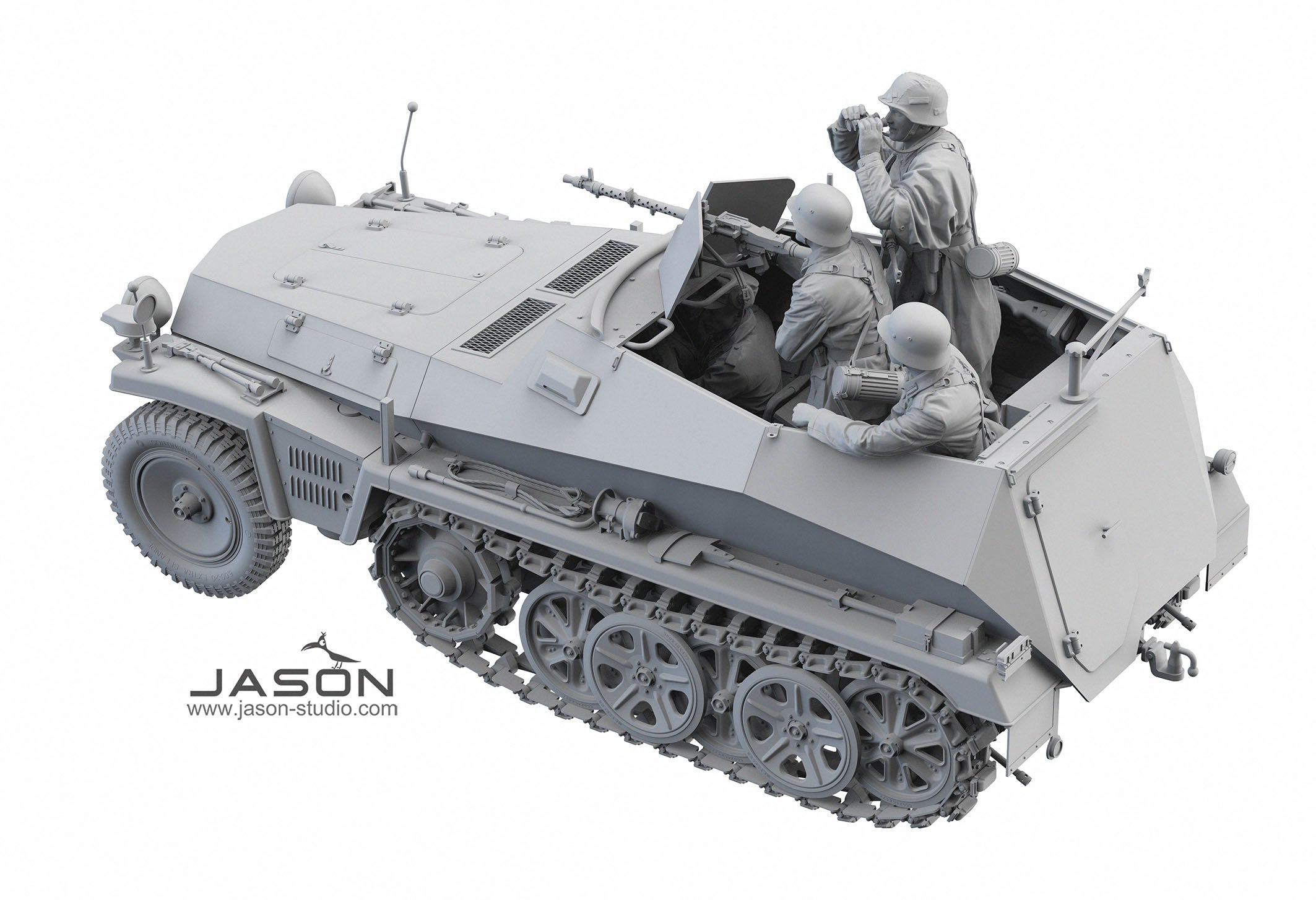 1/16 German Sd.Kfz. 250/1 Ausf.A Halftrack Crew. Resin - Hobby Sense