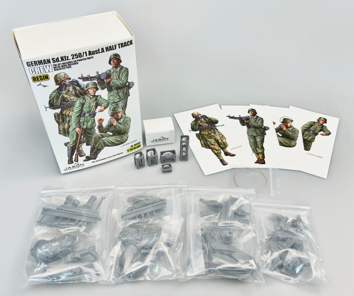 1/16 German Sd.Kfz. 250/1 Ausf.A Halftrack Crew. Resin - Hobby Sense