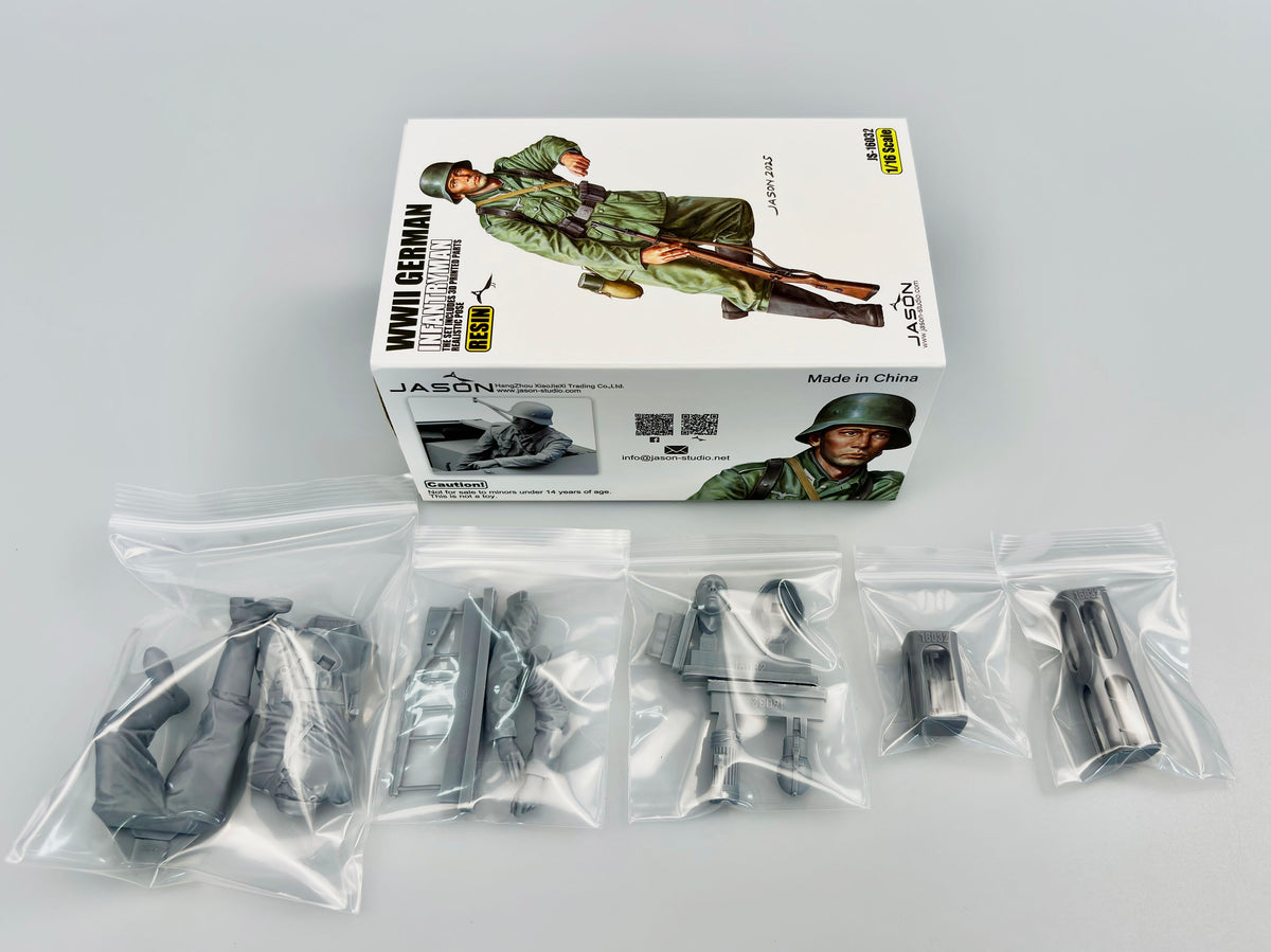 1/16 WWII German Infantryman. Resin - Hobby Sense