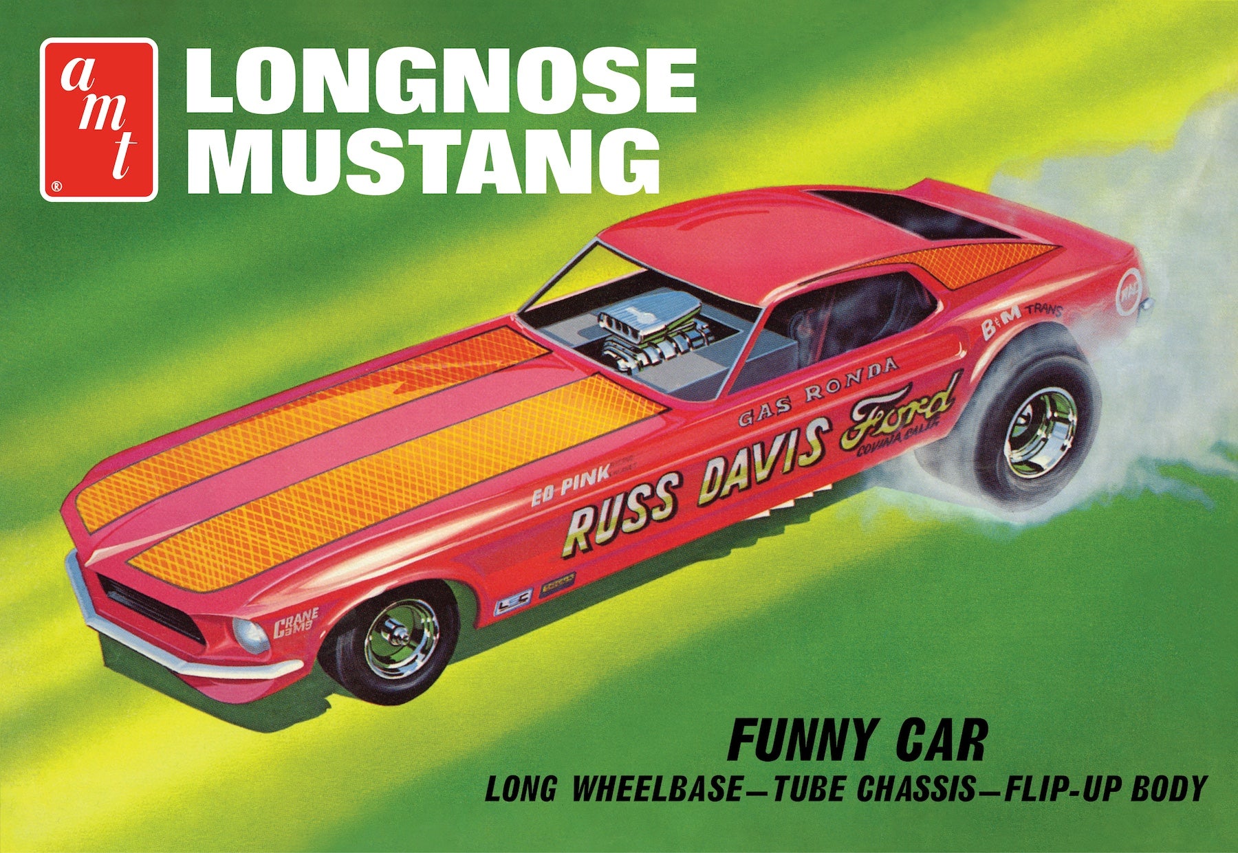 1/25 1969 Ford Mustang Gas Ronda Longnose Funny Car - Hobby Sense