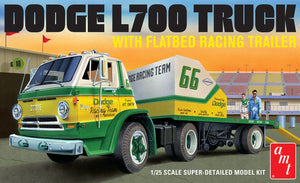 1/25 1966 Dodge L700 Truck w/Flatbed Racing Trailer - Hobby Sense