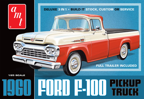 1/25 1960 Ford F100 Pickup Truck (3 in 1) w/Trailer - Hobby Sense
